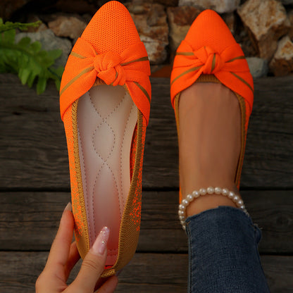Damen Ballerinas Schleifen-Design atmungsaktiv Elegant