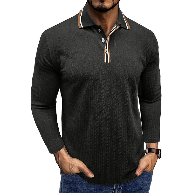 Herren Polo-Shirt Modern mit Struktur und Slim-Fit Kragen