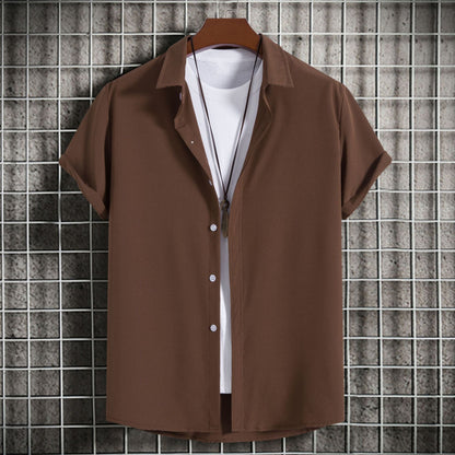 Herren Hemd Oversized Kurzarm Fein Gewebe Modern - BerlinGlamour