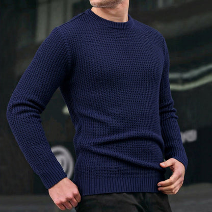 Herren Strickpullover Waffelmuster Bequem Groß