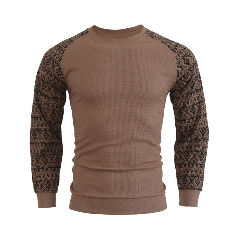 Herren Pullover Langarm Modern Rundhals mit Muster