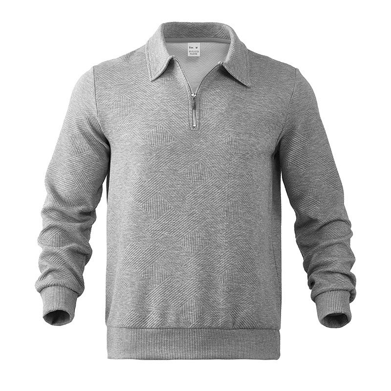 Herren Fleece Pullover Strukturiert Modern Kontrastdetails