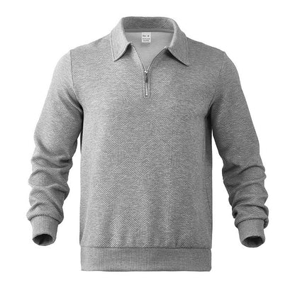 Herren Fleece Pullover Strukturiert Modern Kontrastdetails