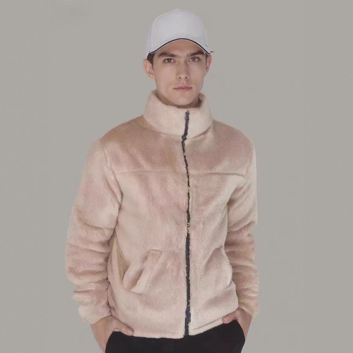 Herren Fleecejacke Weich Warm Hochkragen