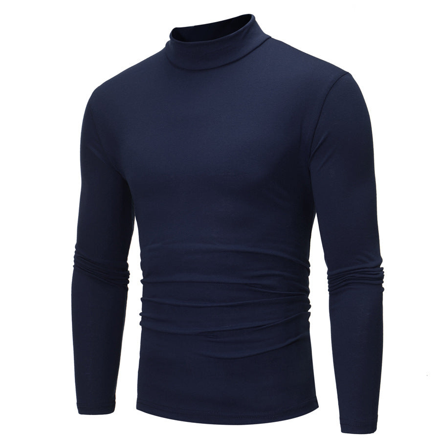 Herren T-Shirt Rollkragen Weich Jersey Elegant