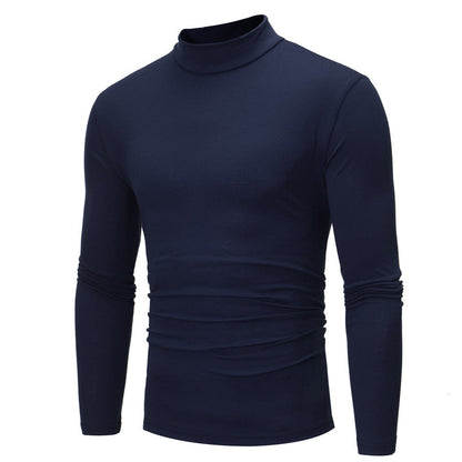 Herren T-Shirt Rollkragen Weich Jersey Elegant