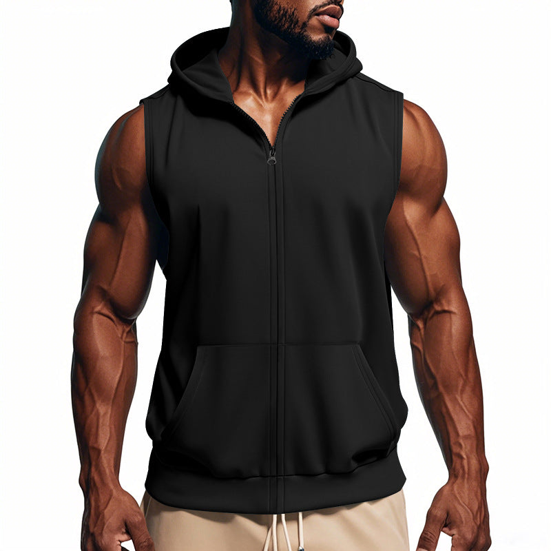 Herren Trainingsjacke Ärmellos Funktionell Mit Taschen Reißverschluss