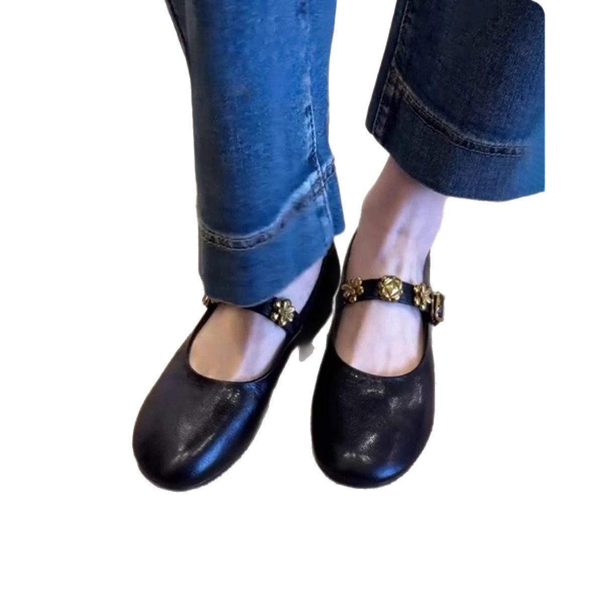 Damen Ballerinas Elegant mit Blumen Muster