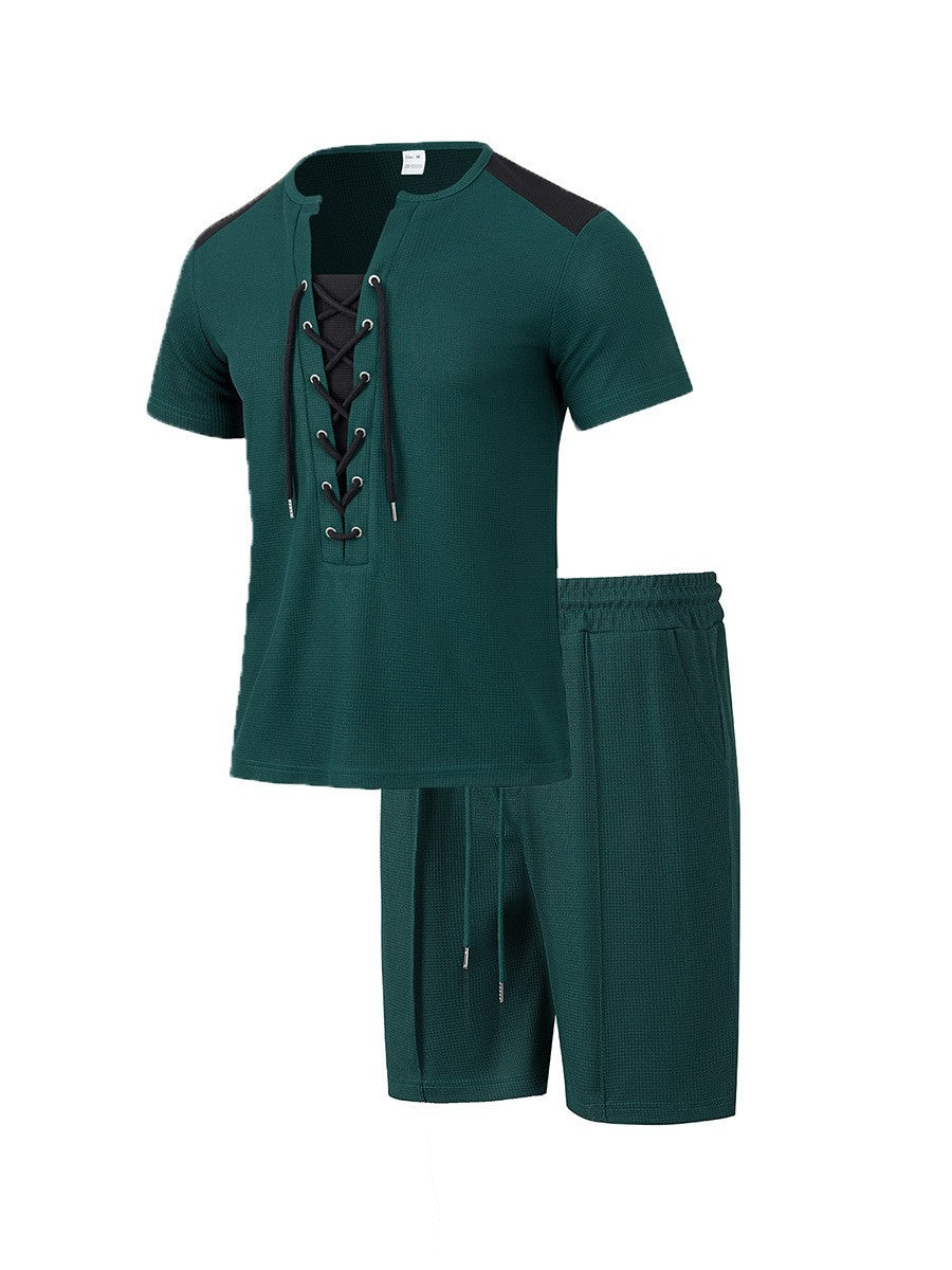 Herren Sportset Kurzarm mit Schnürung Modern