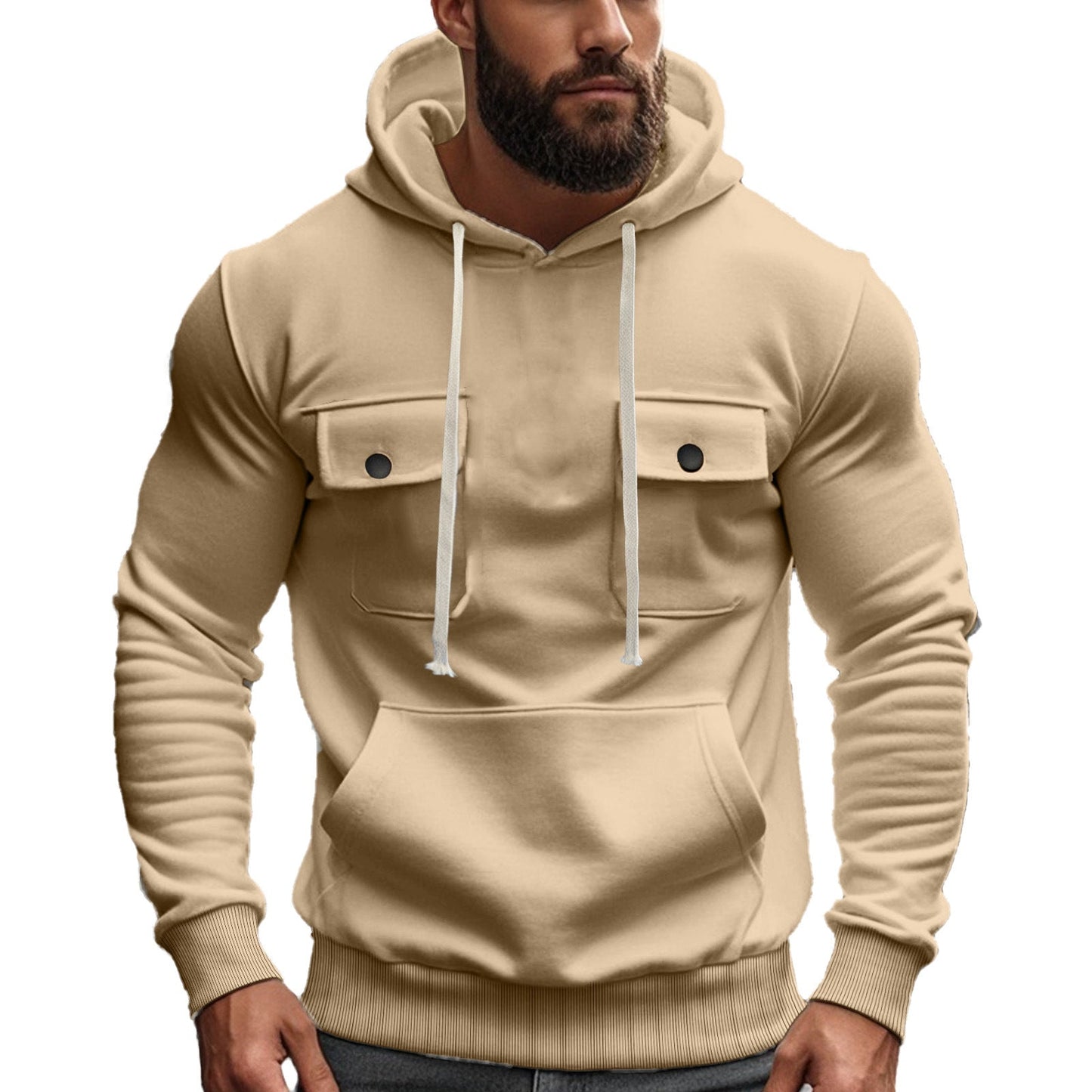 Herren Kapuzenpullover Modern mit Taschen und Elastik