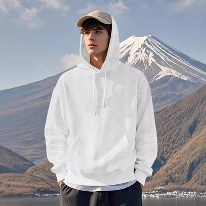 Herren Fleecepullover Kapuze Weich Strukturiert Modern