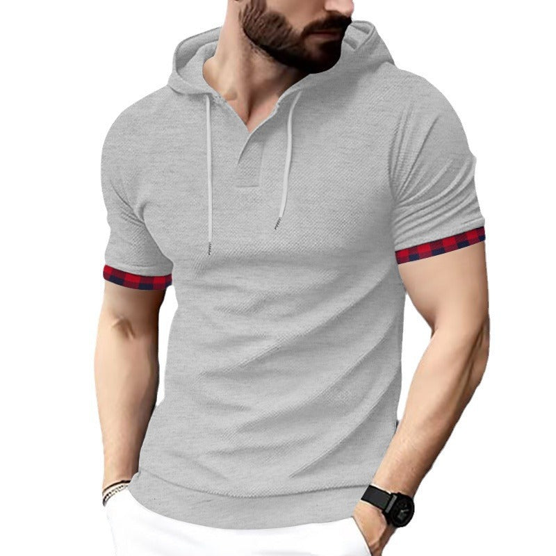 Herren Kapuzen-Hemd Kurzarm Modern Berlin Style