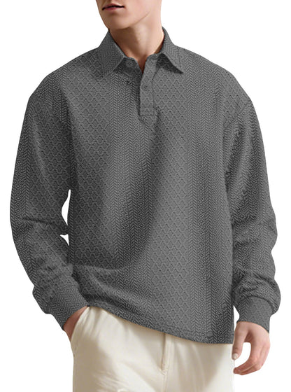 Herren Langarmhemd Modern Strukturiert Elegantes Design