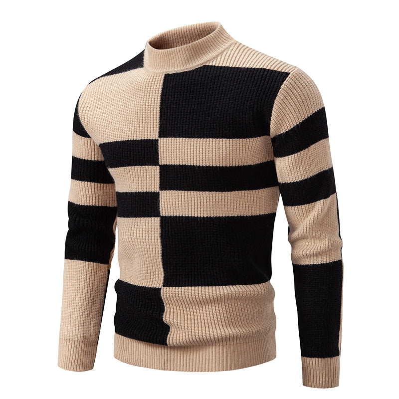 Herren Rollkragenpullover Strukturiert Modern Grau