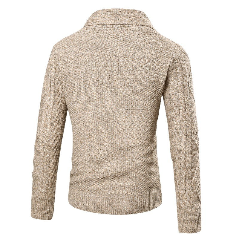 Herren Strickjacke Klassisch mit Knöpfen und Kabelmuster