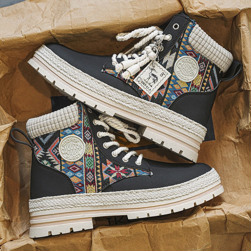 Damen Winterschuhe Robust Ethno Design Warm