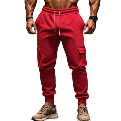 Herren Jogginghose Bequem Elastisch Cargo-Taschen