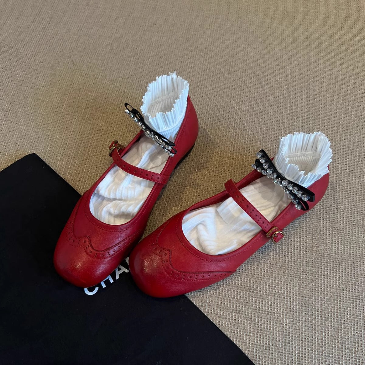 Damen Ballerinas Elegant mit Strass und hochwertiger Optik