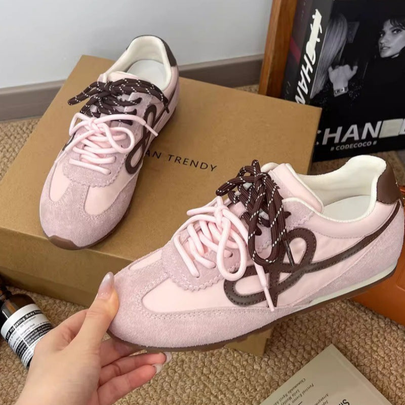 Damen Sneaker Sportlich Laufschuhe Mit Schnürsenkeln Trendy