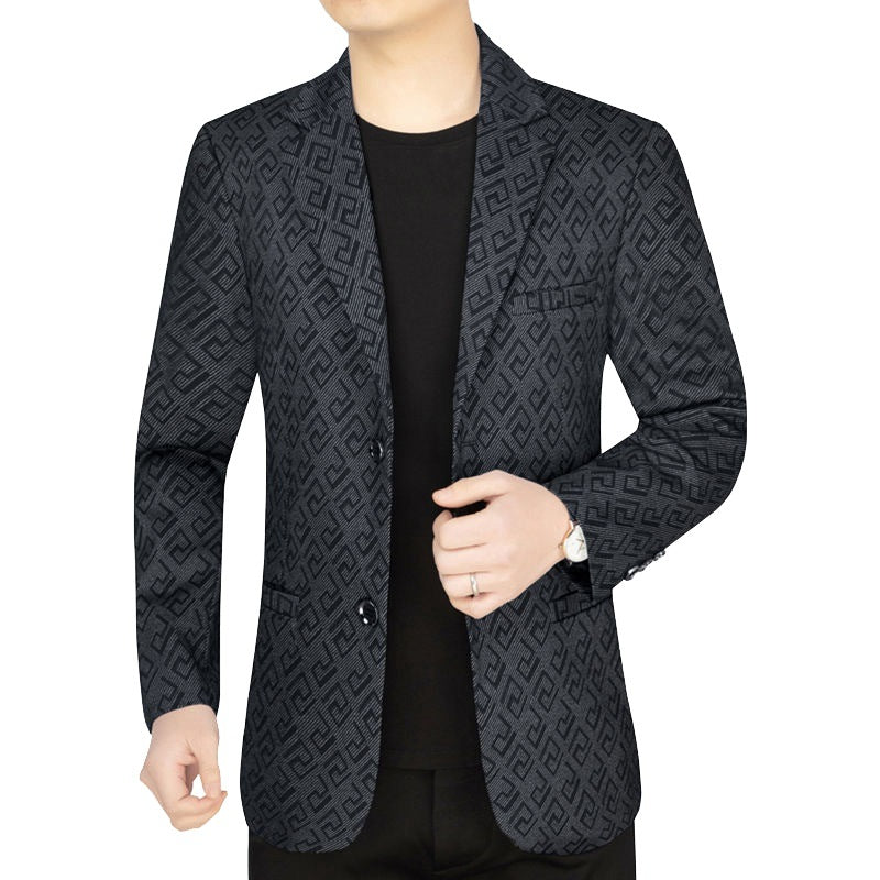 Elegante Herren Blazer Jacke Mit Geometrischem Muster