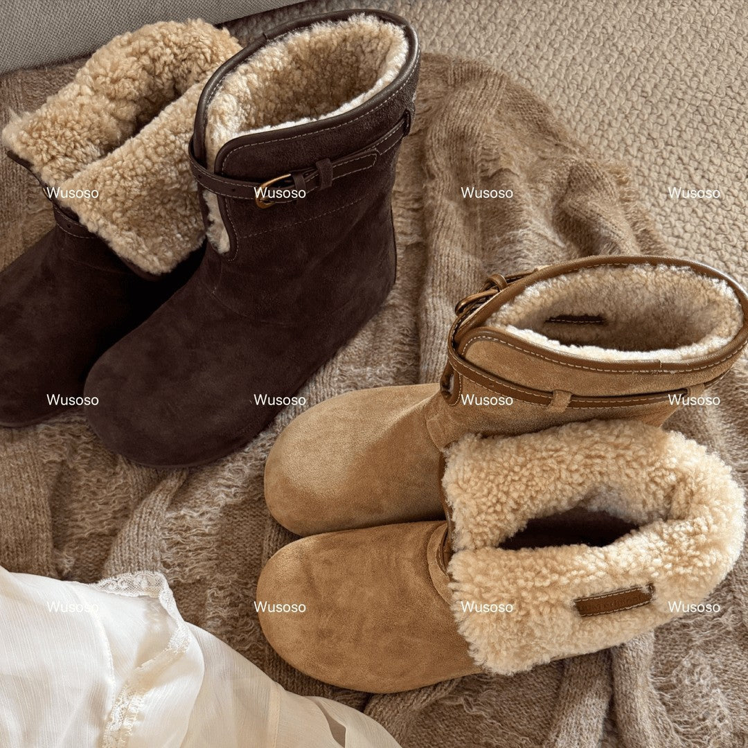Damen Winterstiefel Veloursleder Weich und Warm - BerlinGlamour