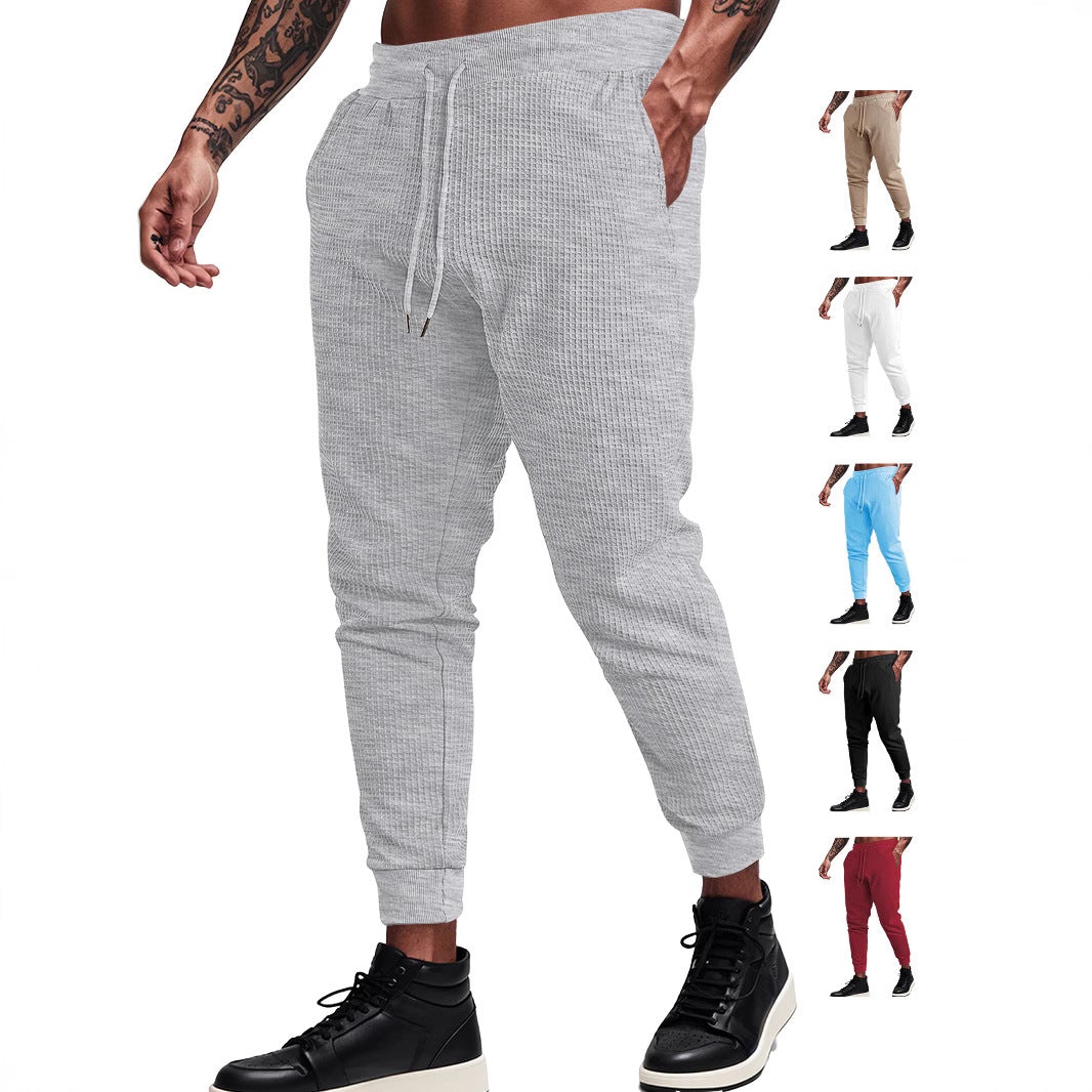 Bequeme Jogginghose Herren Waffelstruktur Grau Komfort