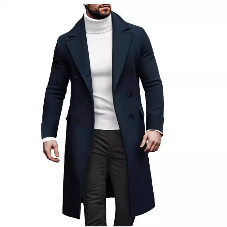 Herren Doppelmantel Eleganter Wintermantel Mit Taschen - BerlinGlamour