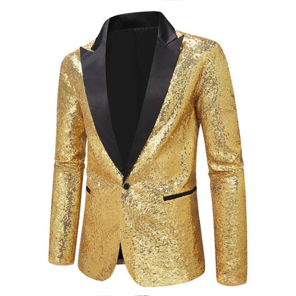 Herren Pailletten Blazer Glamourös Elegant