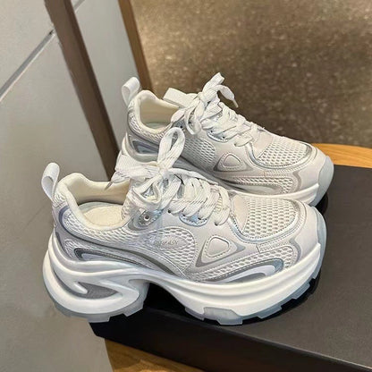 Damen Sneaker Atmungsaktiv Mesh Laufsohle