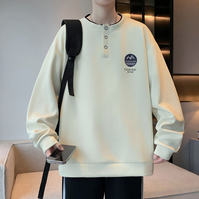 Herren Pullover Langarm Lässig mit Knopf Berlin Style