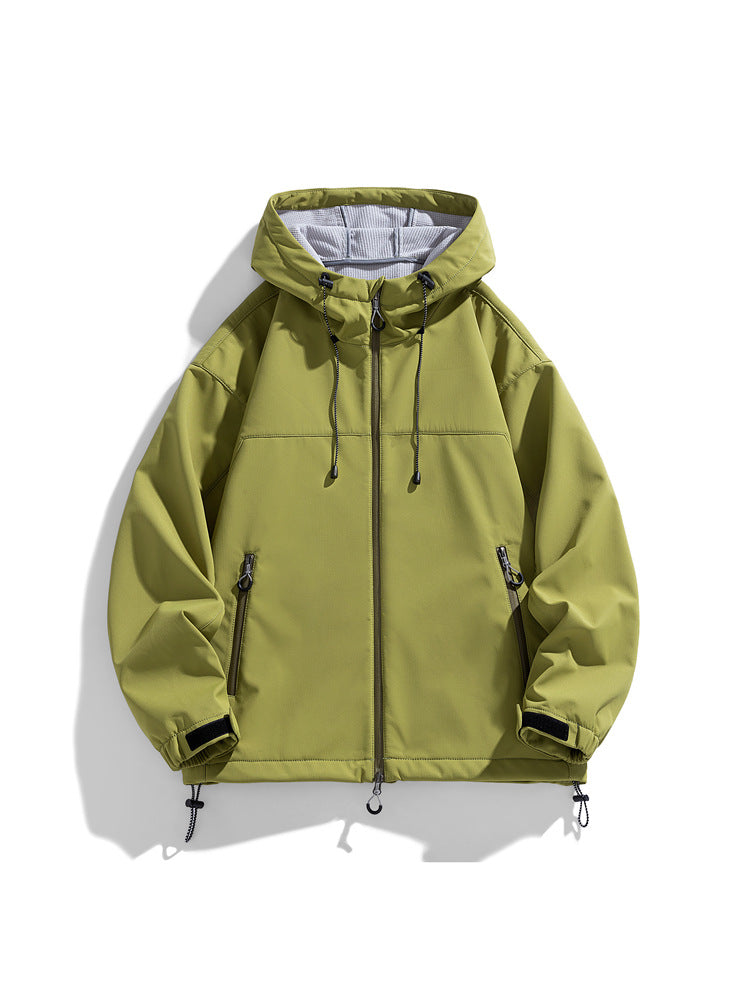 Herren Outdoorjacke Winddicht Funktionell Verstellbare Kapuze