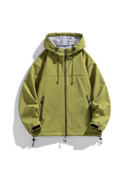 Herren Outdoorjacke Winddicht Funktionell Verstellbare Kapuze