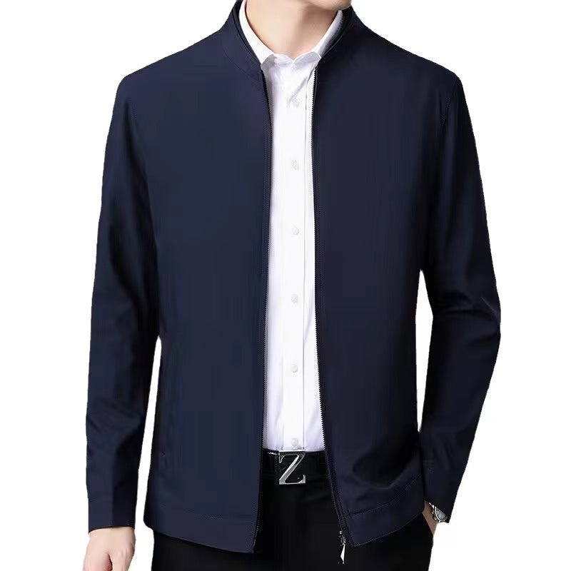 Herren Übergangsjacke Lässig Reißverschluss Hochkragen Modern - BerlinGlamour