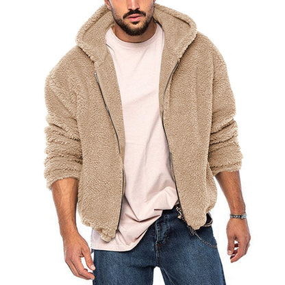 Herren Fleecejacke Warm Kapuze Weich