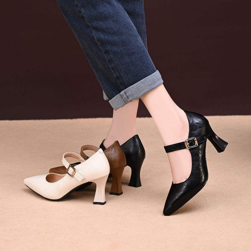 Damen Pumps Elegante Mary Jane Schuhe mit Schnalle - BerlinGlamour