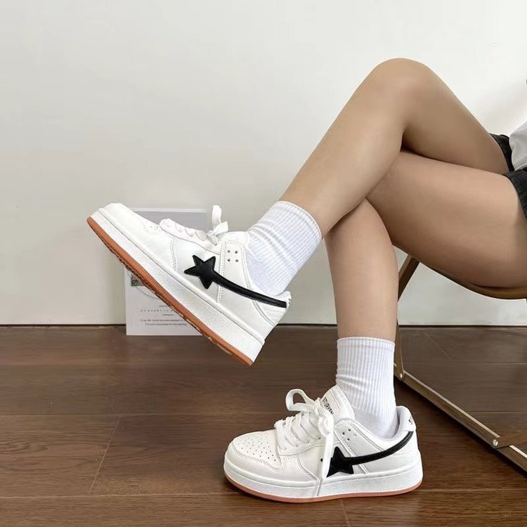 Damen Sneaker Sportlich Atmungsaktiv Schwarz Weiß