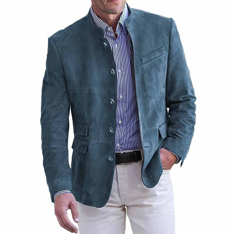 Herren Lederjacke Elegant Wildleder Schnitt Modern