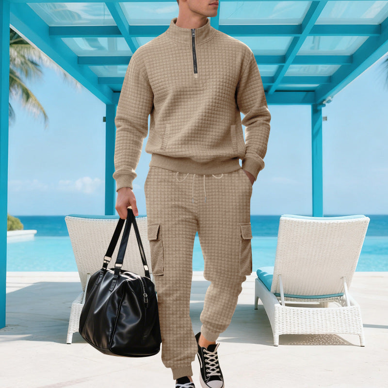 Herren Freizeitanzug Modern mit hohem Kragen und Taschen