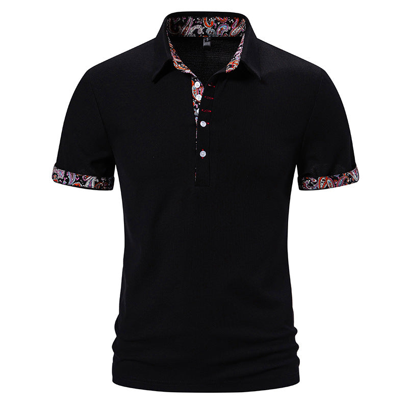 Herren Polohemd Paisley Muster Kragen Modern
