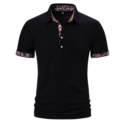 Herren Polohemd Paisley Muster Kragen Modern