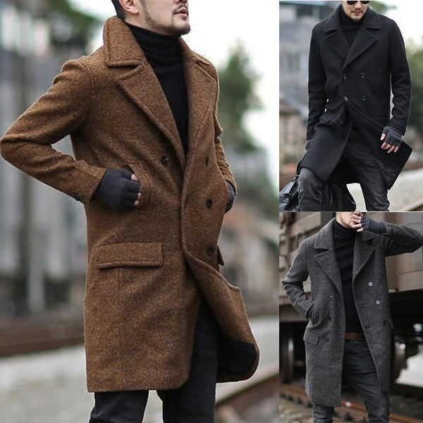 Herren Mantel Doppelt Geschliffen Eleganter Wollmantel Modern - BerlinGlamour