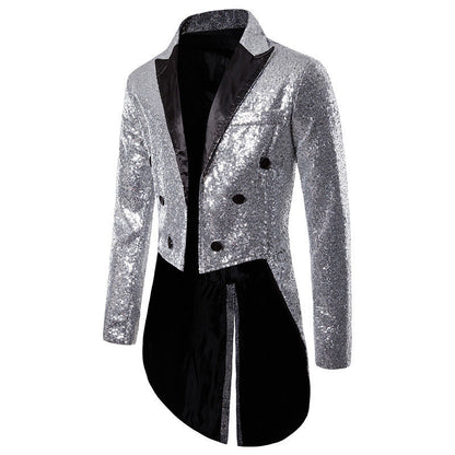 Herren Smokingjacke Glitzernd Elegant mit Pailletten