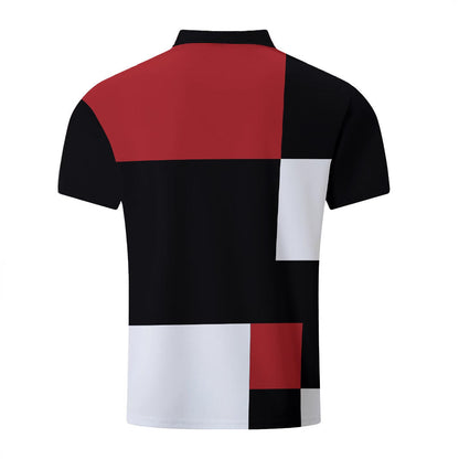 Herren Poloshirt Modern atmungsaktiv Blockdesign