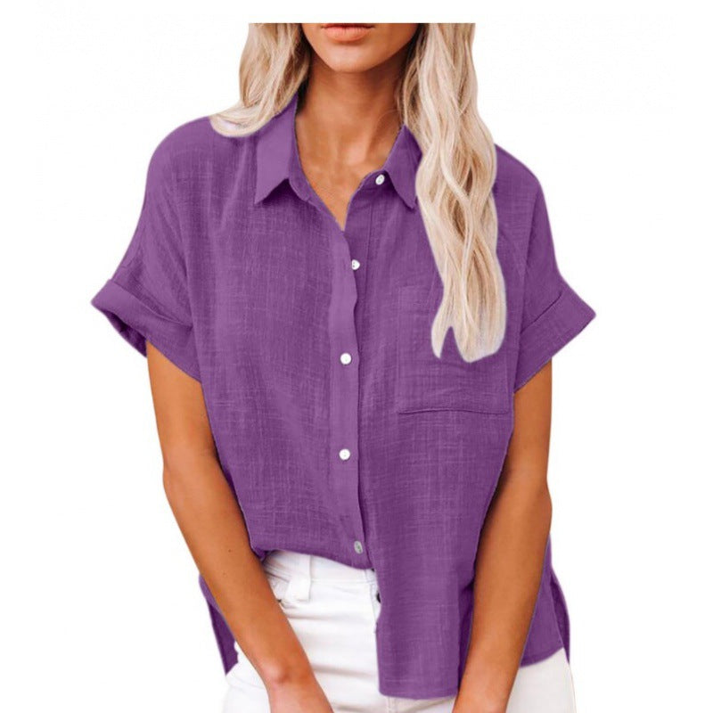 Kragen Bluse Damen Knopfleiste Elegent - BerlinGlamour