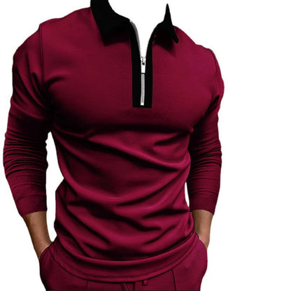 Herren Sweatshirt Modern mit Halbzipper Polokragen