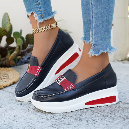 Damen Mokassins Moderne Bequeme Schuhe mit Schnalle