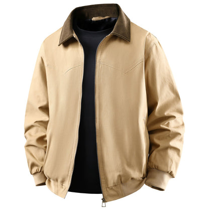 Herren Übergangsjacke Modern mit Kontrastkragen und vielen Taschen