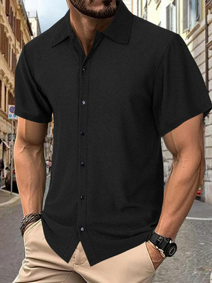 Herren Hemd Kurzarm Strukturiert Modern Berlin Style