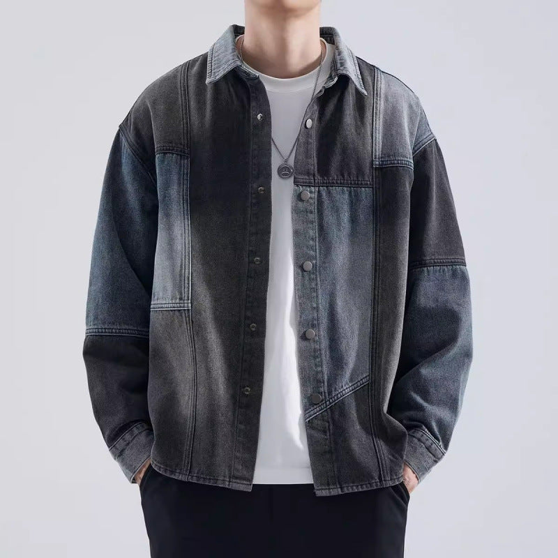 Herren Denim-Jacke Modern Lässig mit Farbeffekten