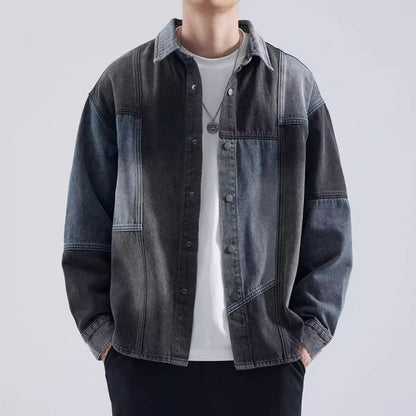Herren Denim-Jacke Modern Lässig mit Farbeffekten
